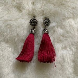 Red Tassel Earrings